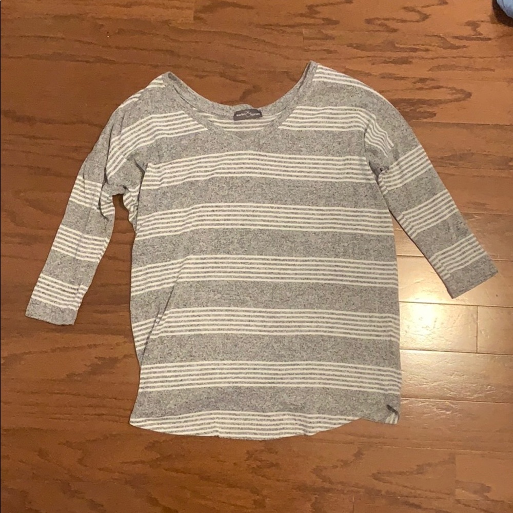 Grey and white stripped shirt